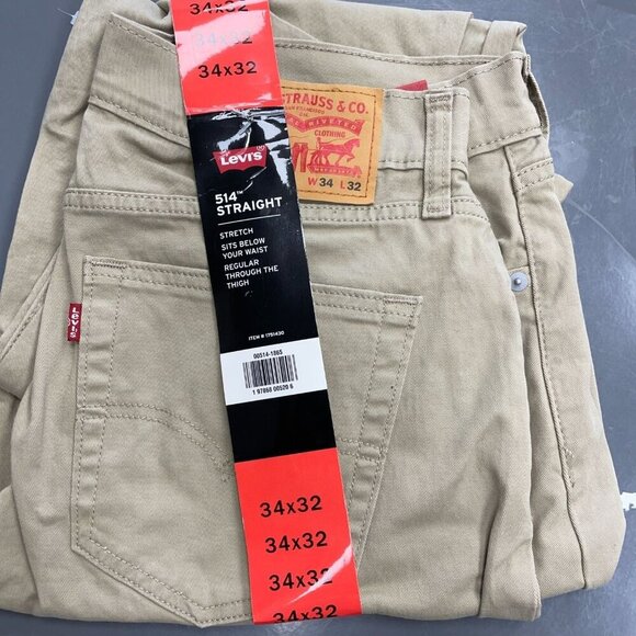 NEW Levis 514 Men's 34x32 Straight Stretch Chino Pants - Picture 2 of 9